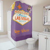 Rideaux De Douche Joyeux Halloween Las Vegas Flying Witch (En situation)