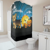 Rideaux De Douche Joyeux Halloween Yorkie (En situation)
