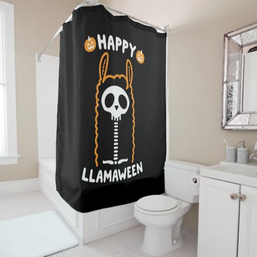 Rideaux De Douche Joyeux Llamaoween (En situation)