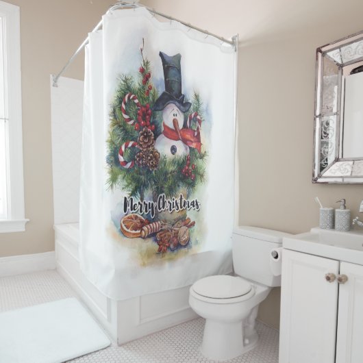 Rideaux De Douche Joyeux Noël (En situation)