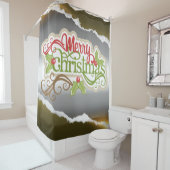 Rideaux De Douche Joyeux Noël  (En situation)