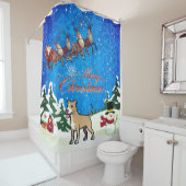 Rideaux De Douche Joyeux Noël américain Pitbull Terrier (En situation)