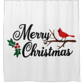 Rideaux De Douche Joyeux Noël avec le cardinal (Devant)