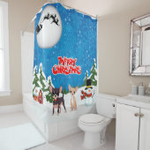 Rideaux De Douche Joyeux Noël Chihuahuas (En situation)