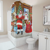 Rideaux De Douche Joyeux Noël de la part du Père Noël (En situation)