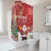 Rideaux De Douche Joyeux Noël de paix sur Terre (En situation)