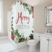 Rideaux De Douche Joyeux Noël de verdure (En situation)
