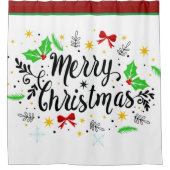 Rideaux De Douche Joyeux Noël festif   (Devant)