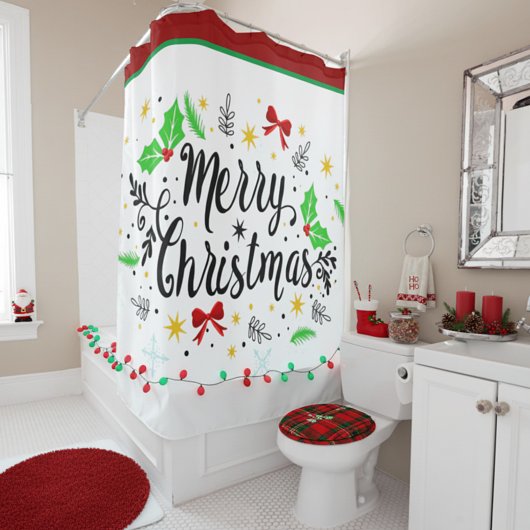 Rideaux De Douche Joyeux Noël festif  