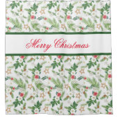 Rideaux De Douche Joyeux Noël Festif Botaniques d'hiver (Devant)