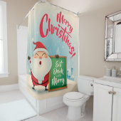 Rideaux De Douche Joyeux Noël Mangez Boire Et Soyez Joyeux (En situation)
