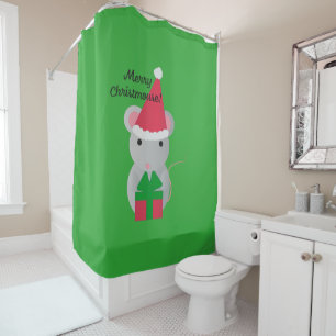 Rideaux De Douche Joyeux Noël mignonne souris souris de Noël