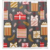 Rideaux De Douche Joyeux Noël Retro Stations Vacances (Devant)