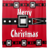 Rideaux De Douche Joyeux Noël rouge noir (Devant)