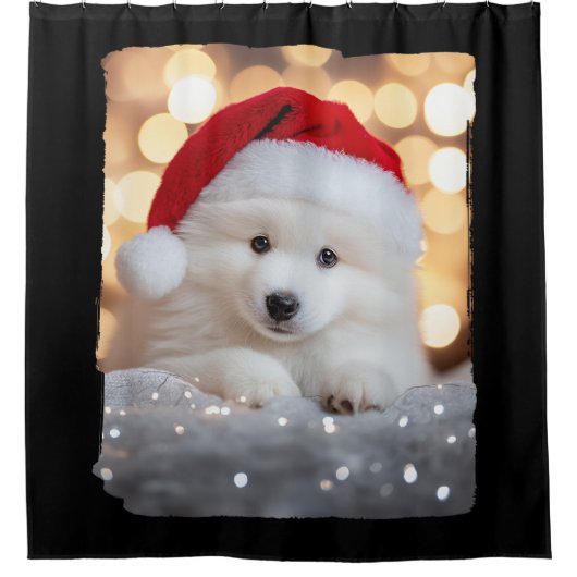 Rideaux De Douche Joyeux Noël Samoyé Chien Chien Chien Chien avec Ch (Devant)