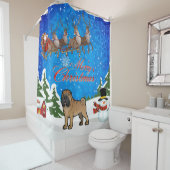 Rideaux De Douche Joyeux Noël Shar Pei (En situation)