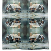 Rideaux De Douche Joyeux Noël Y'All merveilleuse nuit d'hiver (Devant)