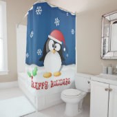 Rideaux De Douche Joyeux Pingouin de vacances (En situation)