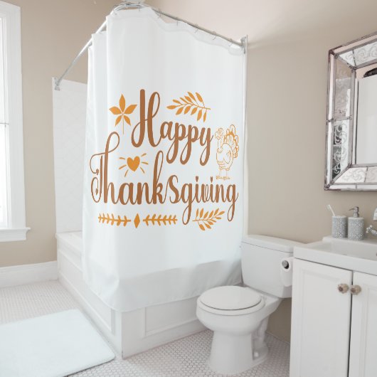 Rideaux De Douche Joyeux Thanksgiving (En situation)