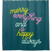 Rideaux De Douche Joyeux Tout Happy Toujours Mint Turquoise Vacances (Devant)