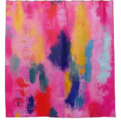 Rideaux De Douche Joyeux Vibrant rose Abstrait (Devant)