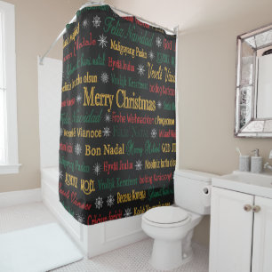 Rideaux De Douche Joyeux voeux de Noël dans une langue différente
