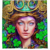 Rideaux De Douche Jubilant Scarlet Woman St. Patrick's Day Artwork (Devant)