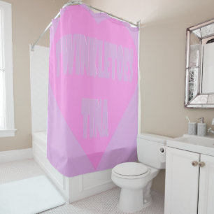 Rideaux De Douche Jumeaux de Tina rose et mauve coeur pastels