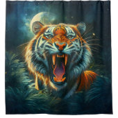 Rideaux De Douche Jungle au clair de lune de tigres (Devant)