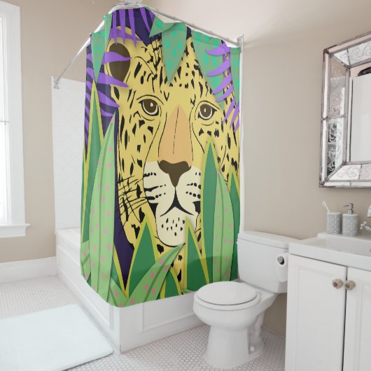 Rideaux De Douche Jungle Cat (En situation)