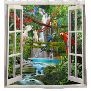 RIDEAUX DE DOUCHE JUNGLE ENCHANTÉE