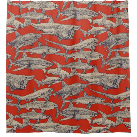 Rideaux De Douche just sharks retro (Devant)