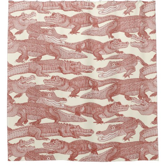 Rideaux De Douche juste alligators paprika (Devant)