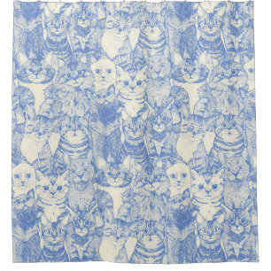 Rideaux De Douche juste chatons bleu