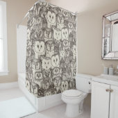 Rideaux De Douche juste des hiboux naturels (En situation)