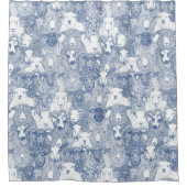 Rideaux De Douche juste mouton classique bleu blanc (Devant)