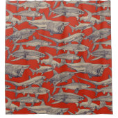 Rideaux De Douche juste requins rétro (Devant)