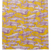 Rideaux De Douche juste requins violet jaune (Devant)