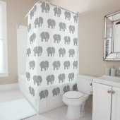 Rideaux De Douche Juste un Motif d'éléphant gris (En situation)