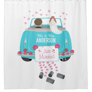 Rideaux De Douche Juste voiture mariée de mariage de jeunes mariés