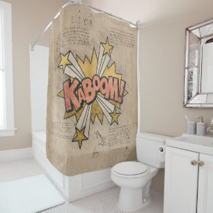 Rideaux De Douche KABOOM ! Livre de bande dessinée vintage Steampunk