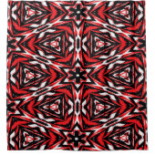 Rideaux De Douche Kaleidoscope noir, blanc et rouge (Devant)