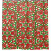 Rideaux De Douche Kaleidoscope rouge, vert et blanc (Devant)