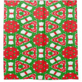 Rideaux De Douche Kaleidoscope rouge, vert et blanc (Devant)