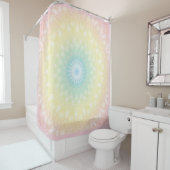 Rideaux De Douche Kaleidoscopic summer circle mosaic print pastel (En situation)