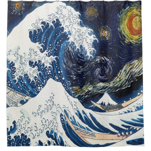 Rideaux De Douche Kanagawa Waves, Motif d'art japonais (Devant)