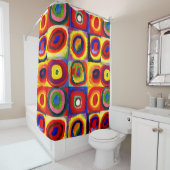 Rideaux De Douche Kandinsky Farbstudie Quadrates Cercles Art (En situation)