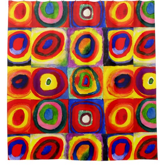 Rideaux De Douche Kandinsky Farbstudie Quadrates Cercles Art (Devant)