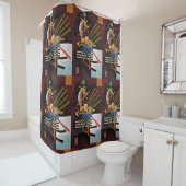 Rideaux De Douche Kandinsky peinture Abstraite oeuvre classique (En situation)