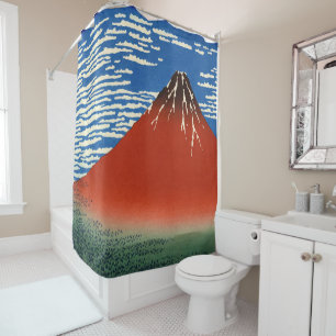 Rideaux De Douche Katsushika Hokusai - Vent Fin, Matin Clair